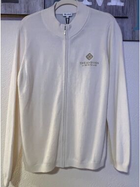 Lilysilk NWT Women's Cream Cashmere Bomber Jacket - MGM Grand Logo